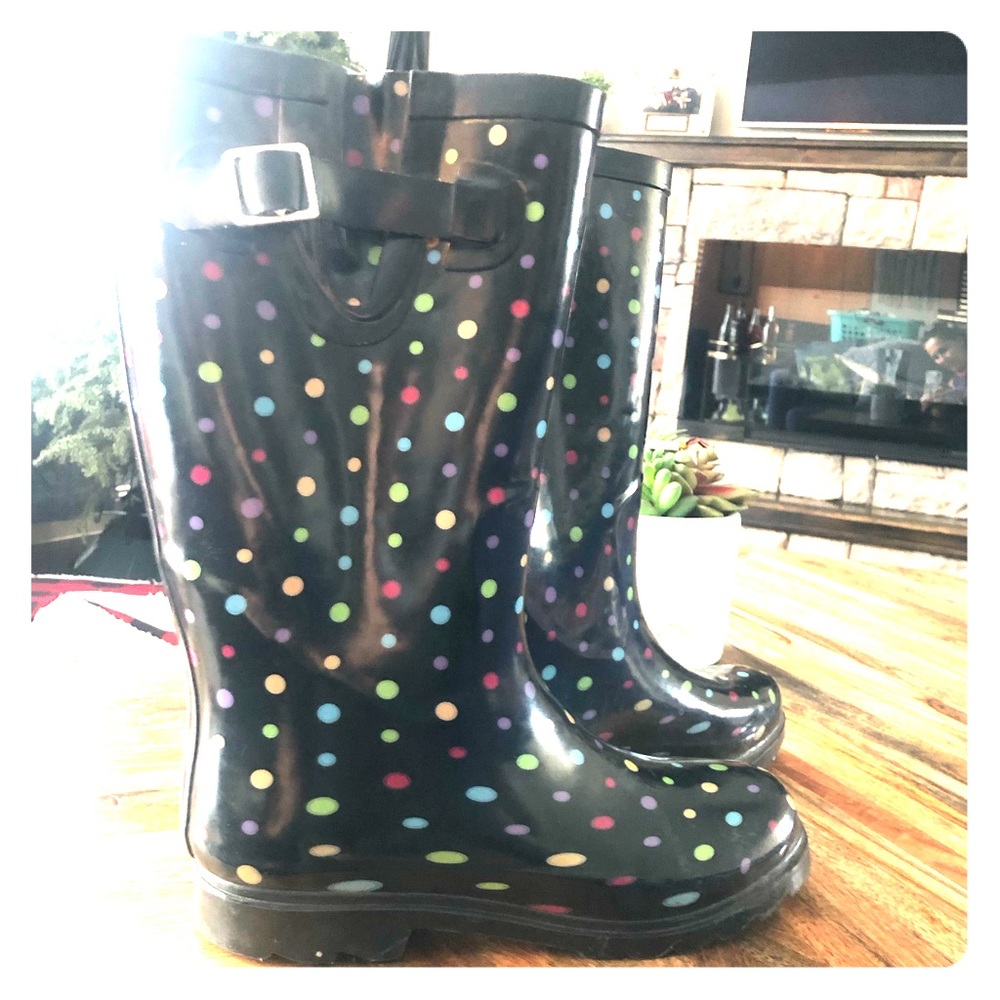 Black Polka Dot Boots